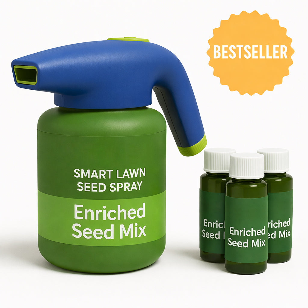 Easy Spray-On Grass Seed & Fertilizer Solution - Instantly Restore Thicker, Greener Lawns in Days