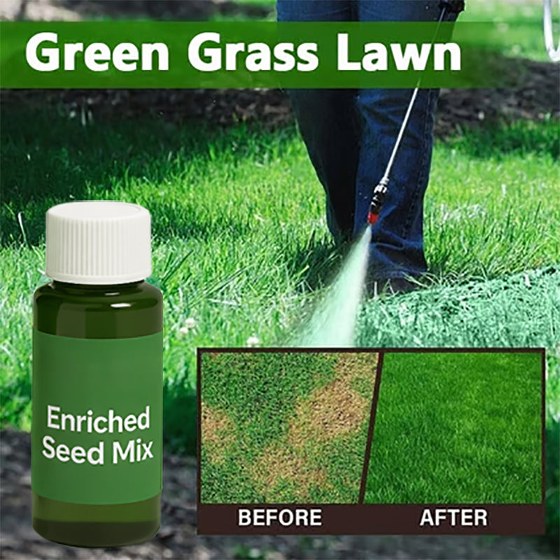 Easy Spray-On Grass Seed & Fertilizer Solution - Instantly Restore Thicker, Greener Lawns in Days